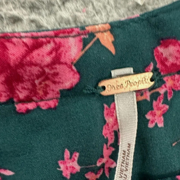 Free People Flower Fields Mini Dress Size Small Emerald Green MSRP $128 Oversize - Picture 6 of 16